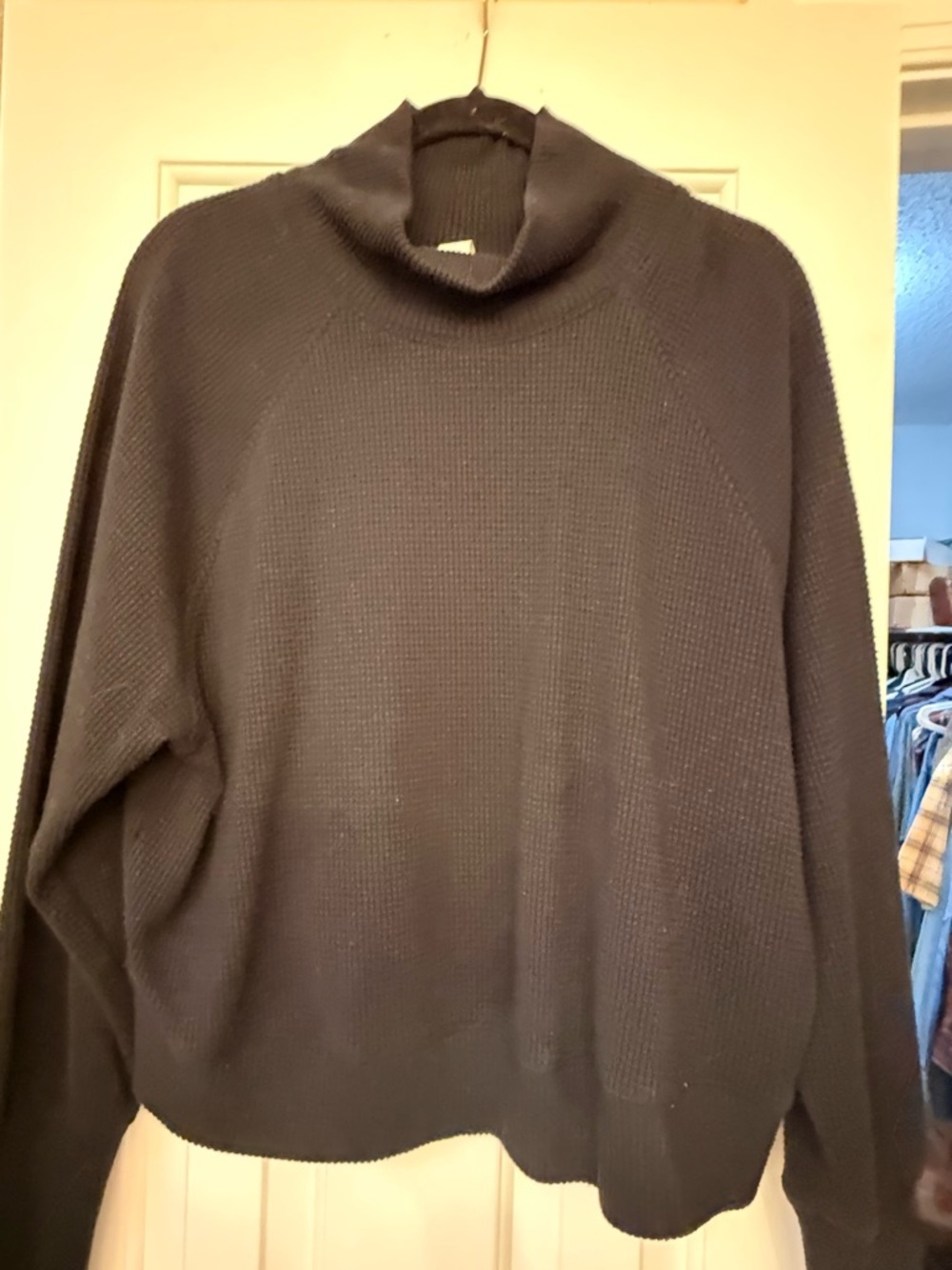 ALO Yoga Black Ribbed Turtleneck Sweater